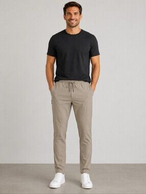 FWD Friday Commute Performance Pants XXL Beige Stretch Jogger Tapered Athletic